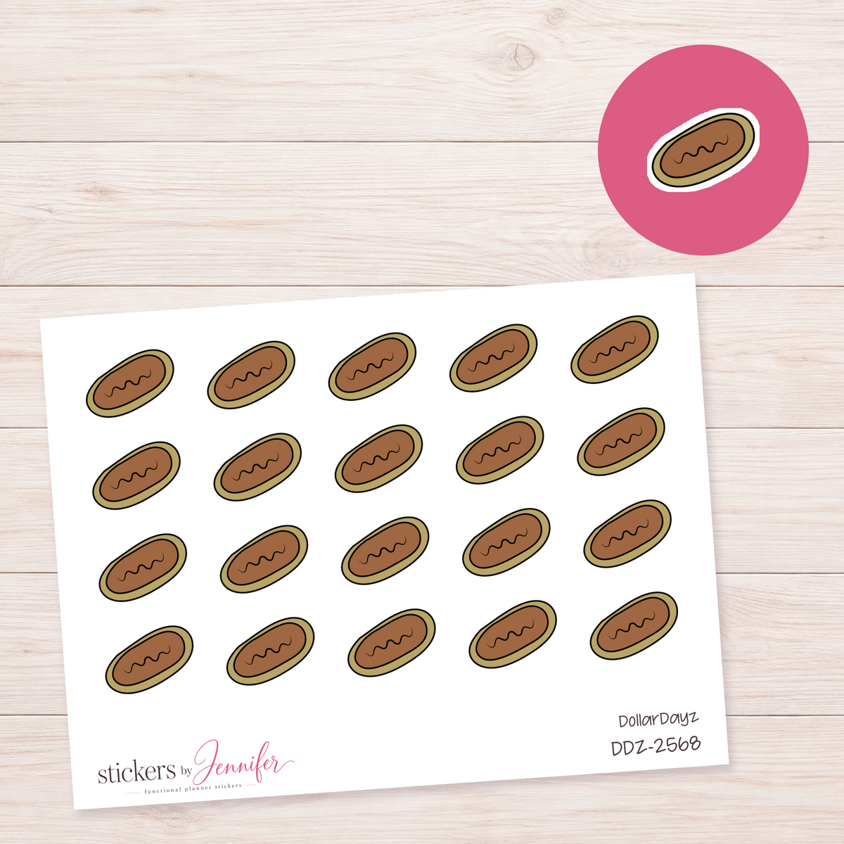 Hot Dog on a Plate Planner Stickers | DDZ-2568