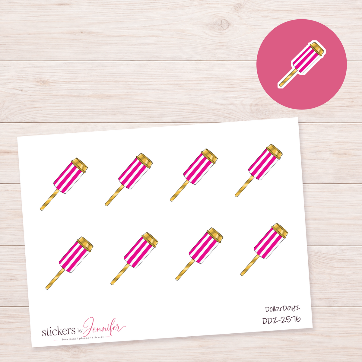 Pink Party Popper Planner Stickers | DDZ-2576