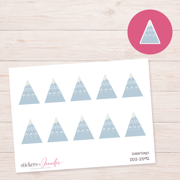 Patterned Blue Mountain Planner Stickers | DDZ-2592