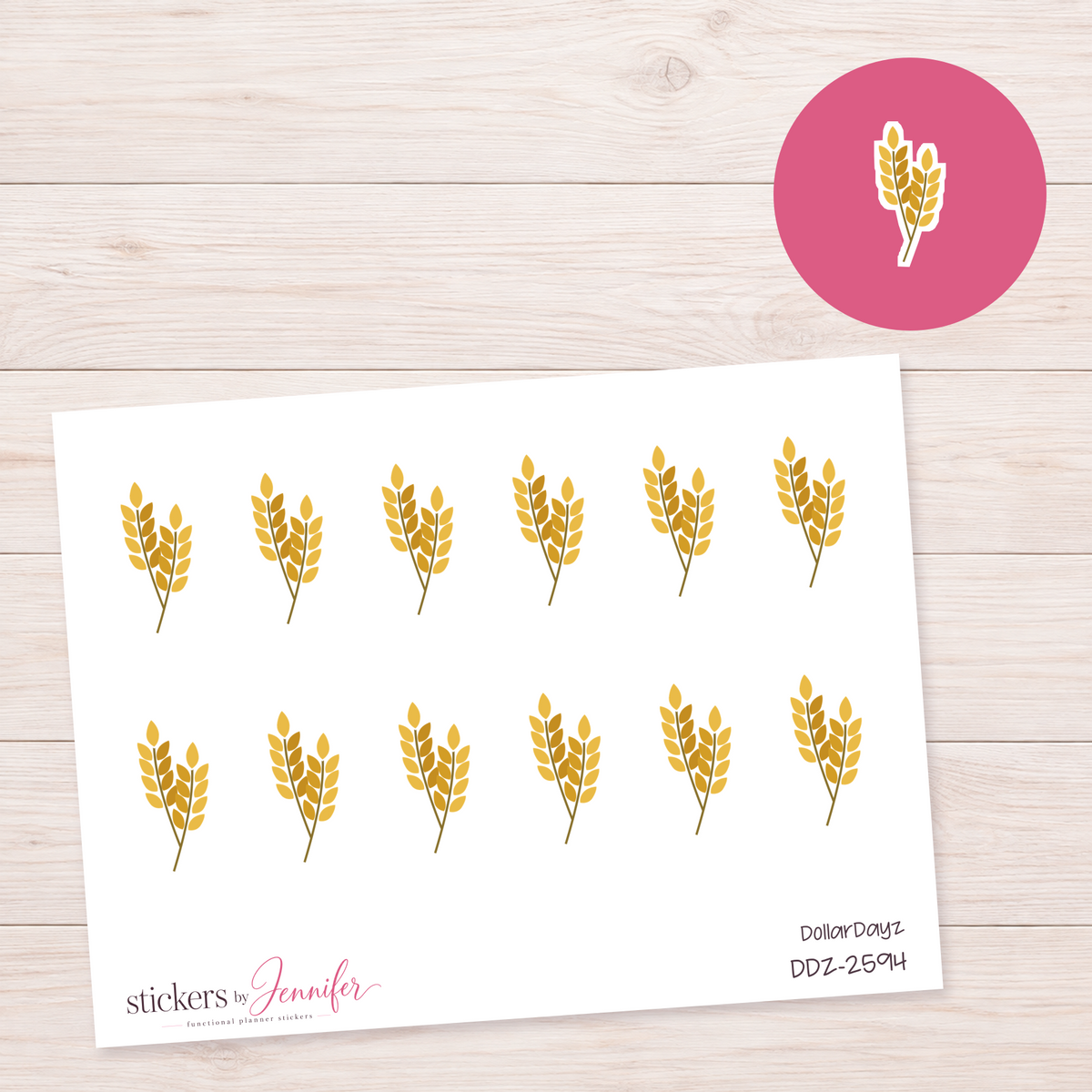 Golden Leaf Cluster Planner Stickers | DDZ-2594