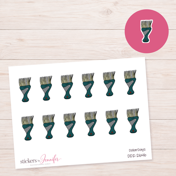 Wide Hair Pick Planner Stickers | DDZ-2646