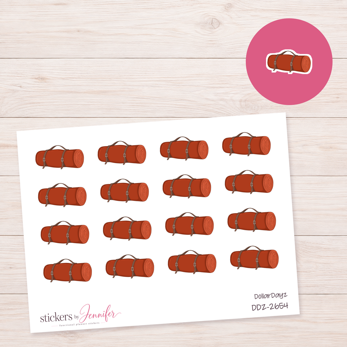Rolled Picnic Blanket Planner Stickers | DDZ-2654