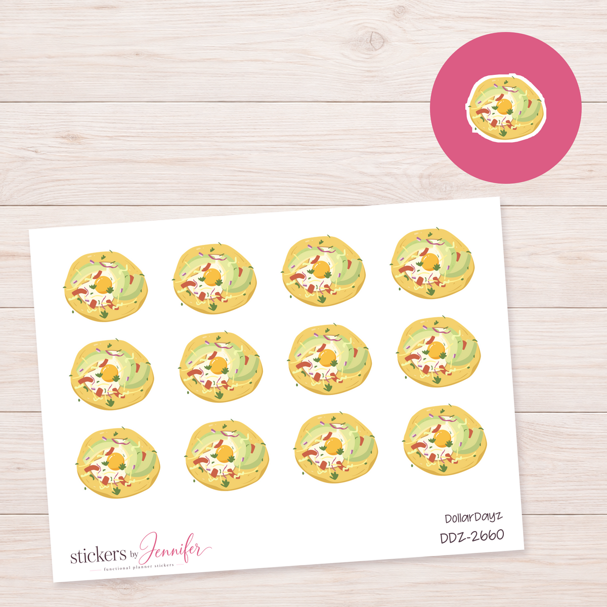 Savory Egg Pancake Planner Stickers | DDZ-2660