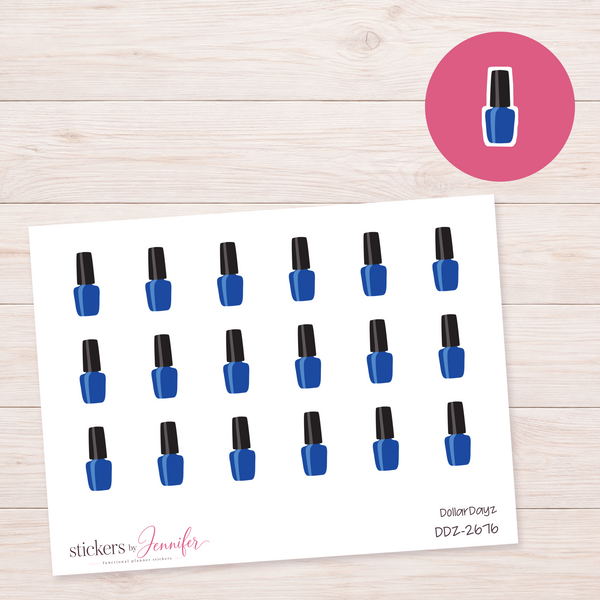 Royal Blue Nail Polish Planner Stickers | DDZ-2676