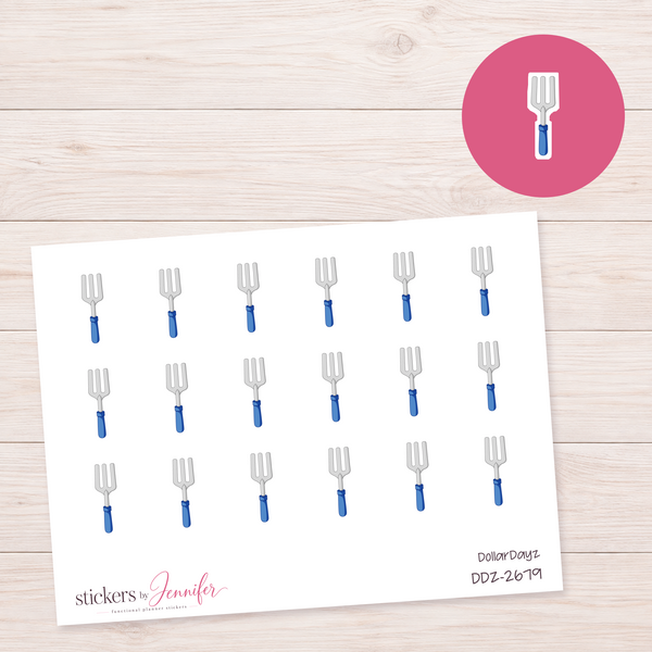 Royal Blue Garden Fork Planner Stickers | DDZ-2679