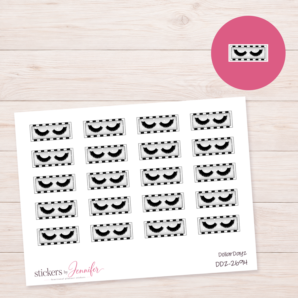 Boxed False Lashes Planner Stickers | DDZ-2694