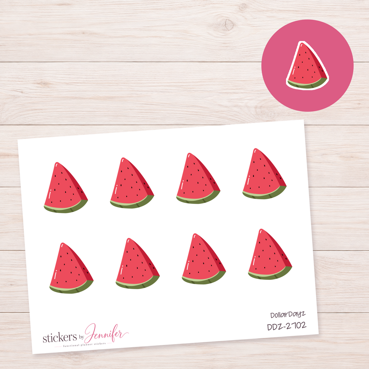 Red Watermelon Slice Planner Stickers | DDZ-2702