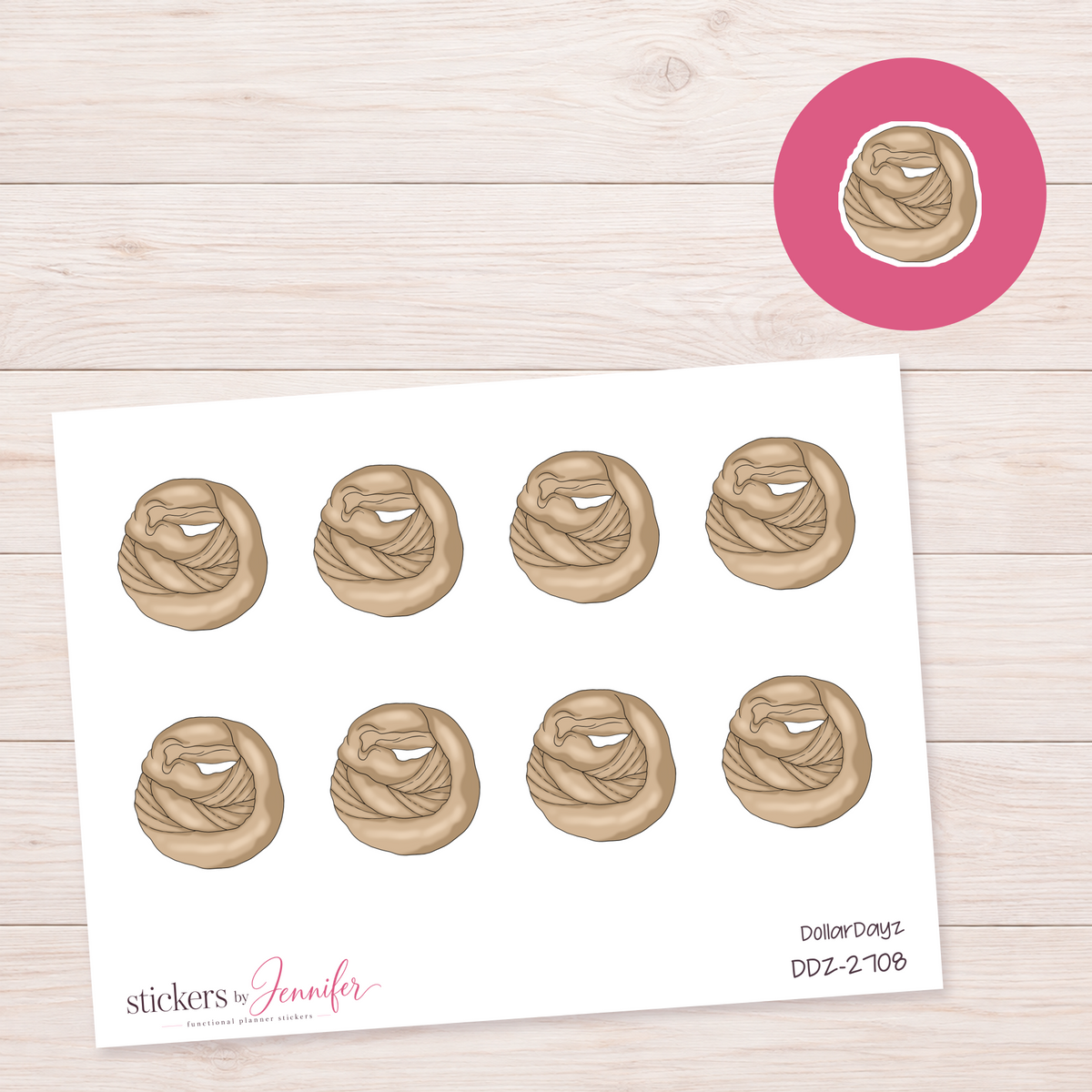 Tan Loop Scarf Planner Stickers | DDZ-2708