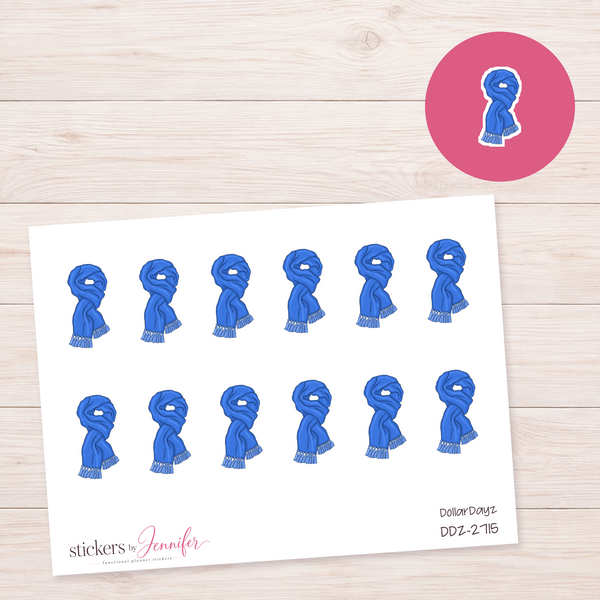 Royal Blue Scarf Planner Stickers | DDZ-2715