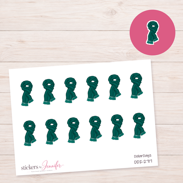 Deep Green Scarf Planner Stickers | DDZ-2717