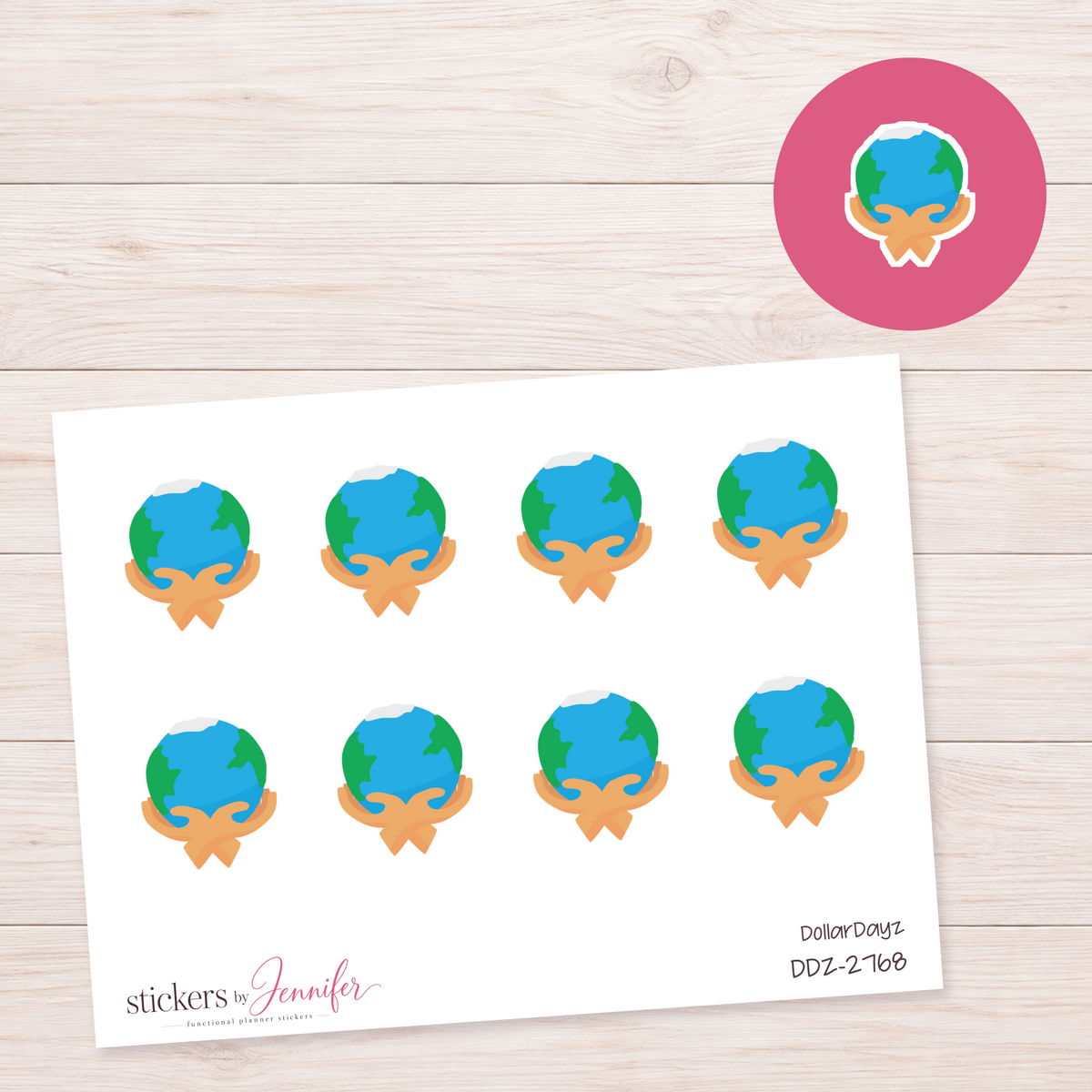 World in Hands Planner Stickers | DDZ-2768