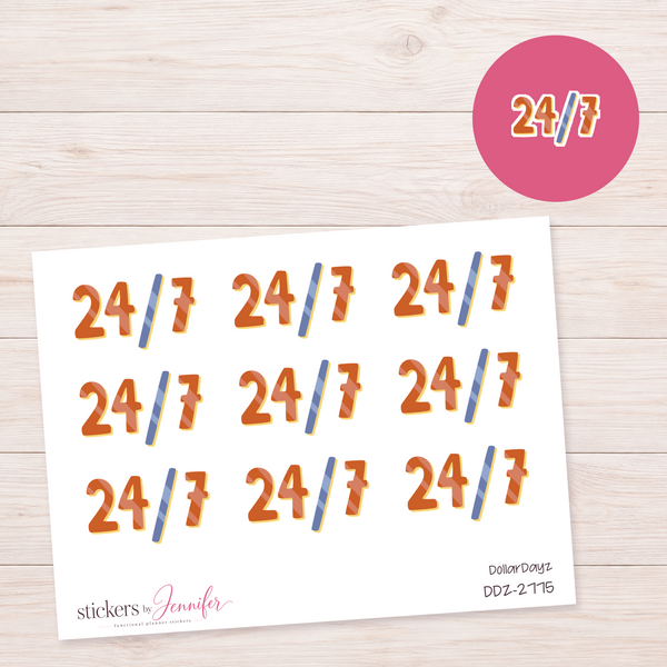 Twenty-Four Seven Lettering Planner Stickers | DDZ-2775