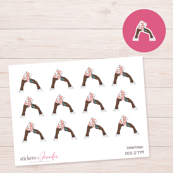 Patterned Planner in Hands Planner Stickers | DDZ-2779