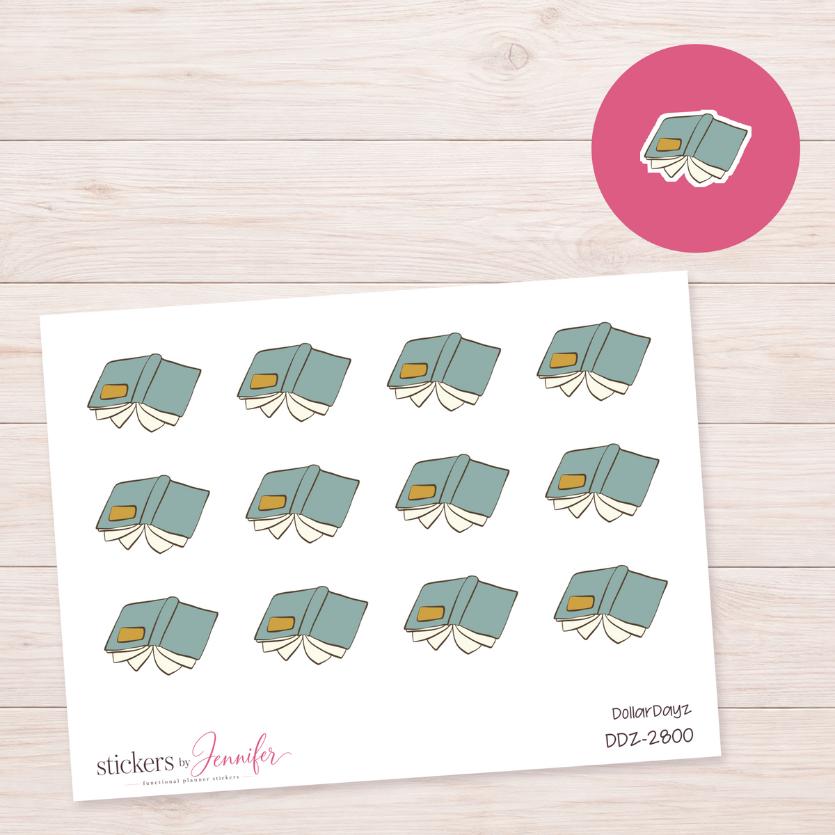 Open Sage Book Planner Stickers | DDZ-2800
