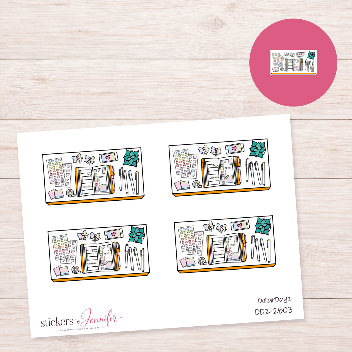 Orange Planner Supplies Planner Stickers | DDZ-2803