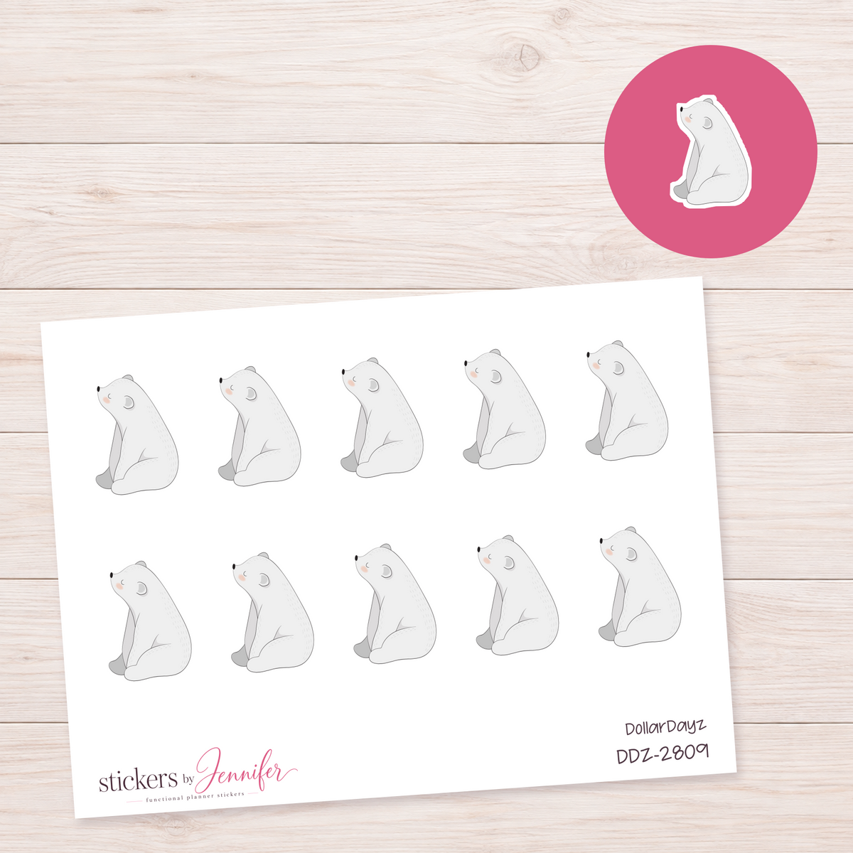 Little White Seal Planner Stickers | DDZ-2809