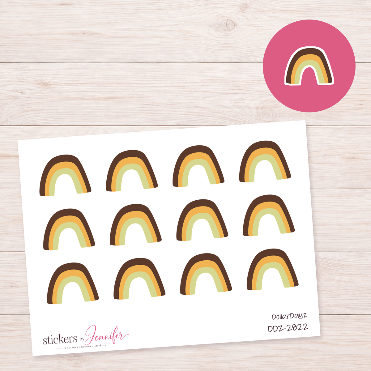 Warm Neutral Rainbow Planner Stickers | DDZ-2822