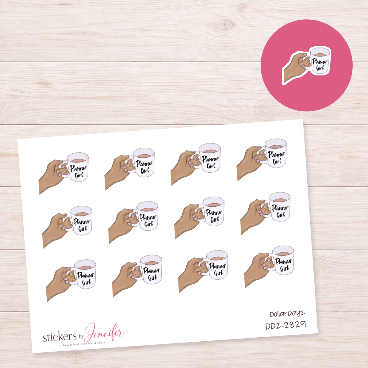 Planner Girl Mug in Hand Planner Stickers | DDZ-2829
