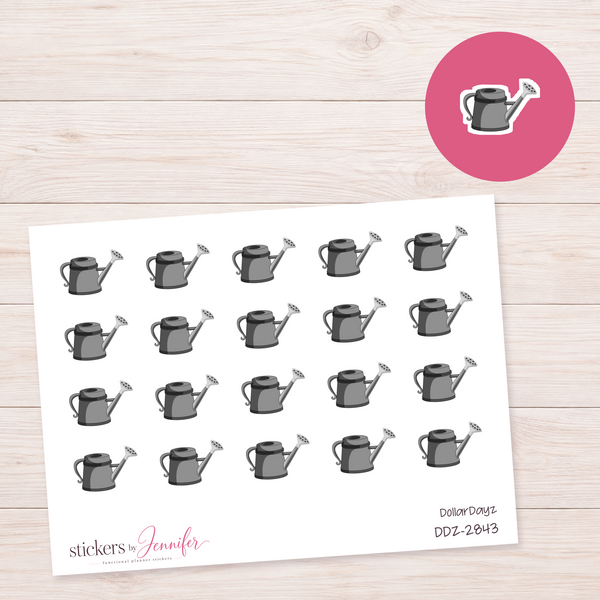 Gray Watering Can Planner Stickers | DDZ-2843
