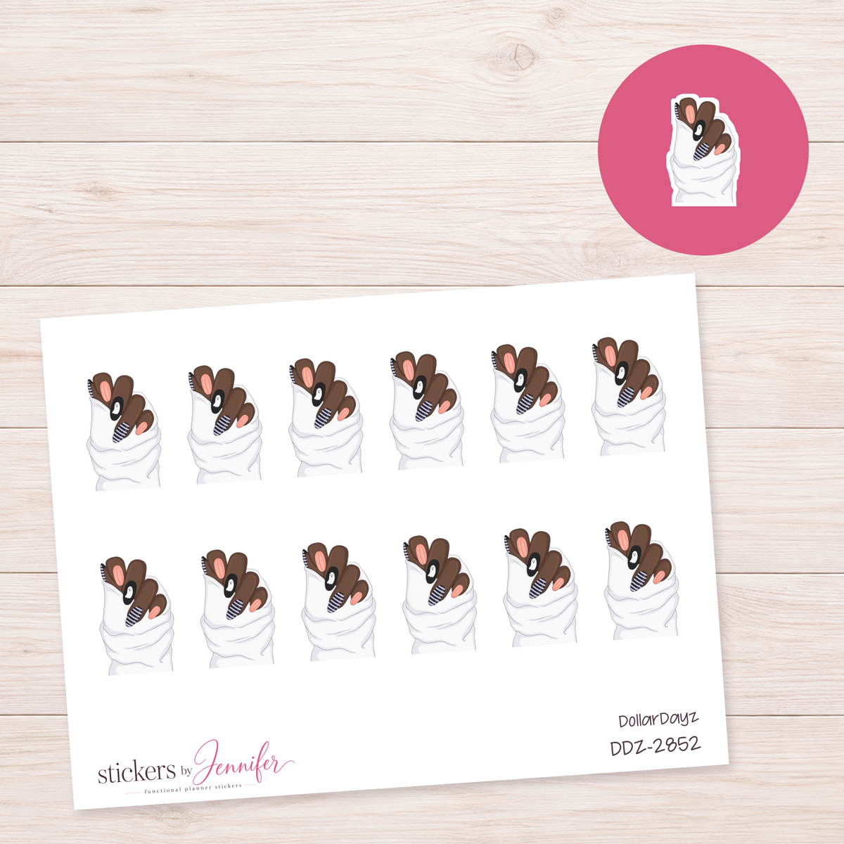 Neutral Accent Nails Planner Stickers | DDZ-2852