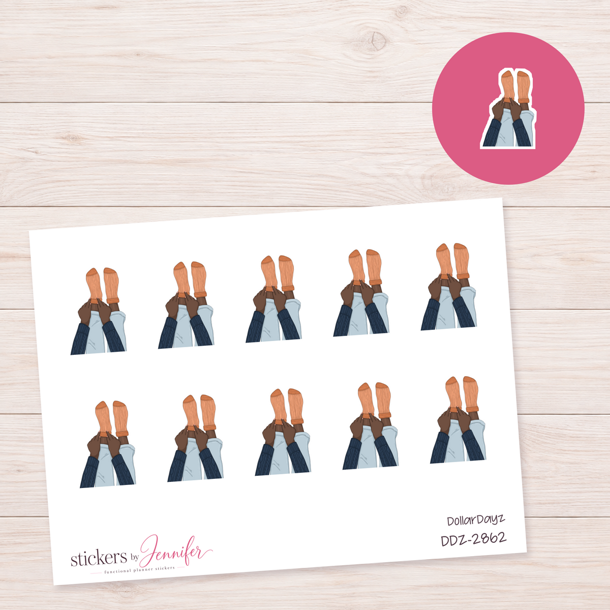 Orange Socks Relaxing Planner Stickers | DDZ-2862