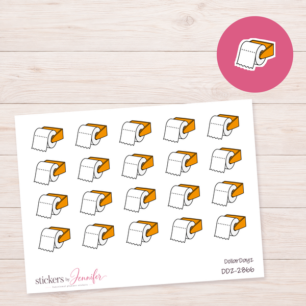 Orange Toilet Paper Holder Planner Stickers | DDZ-2866