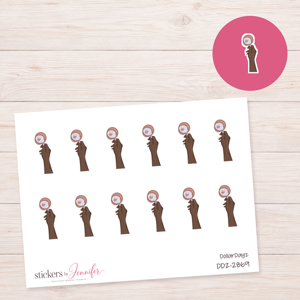 Small Mirror in Hand Planner Stickers | DDZ-2869