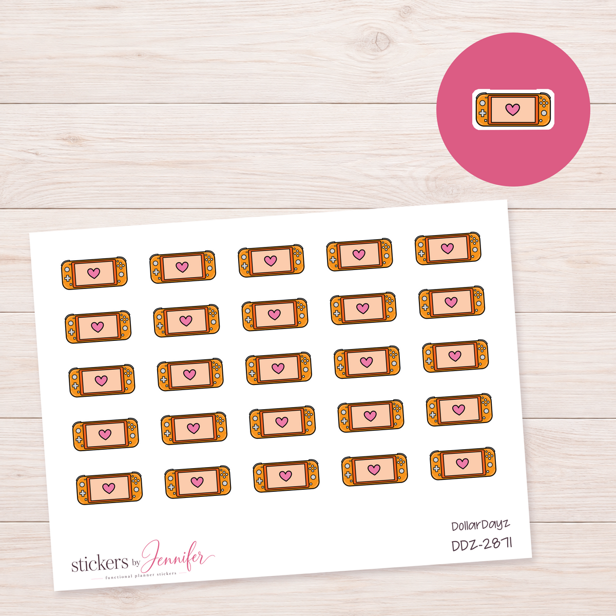 Orange Game Console Planner Stickers | DDZ-2871