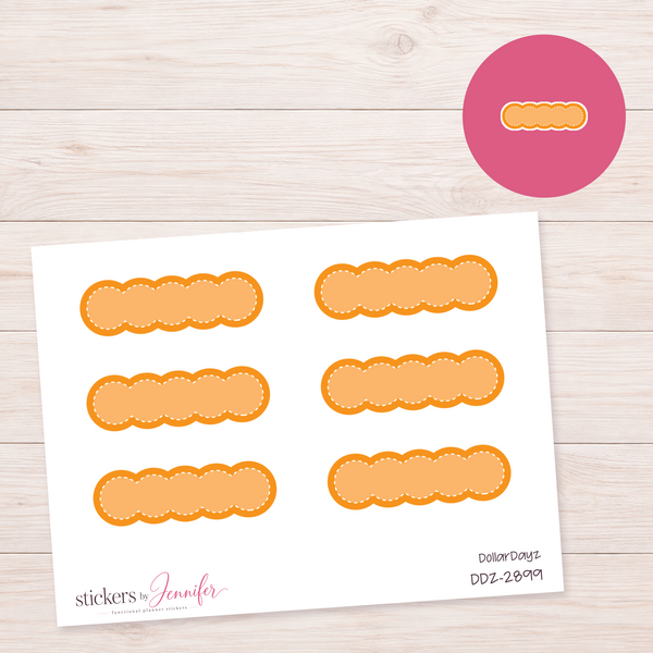 Orange Scalloped Label Planner Stickers | DDZ-2899