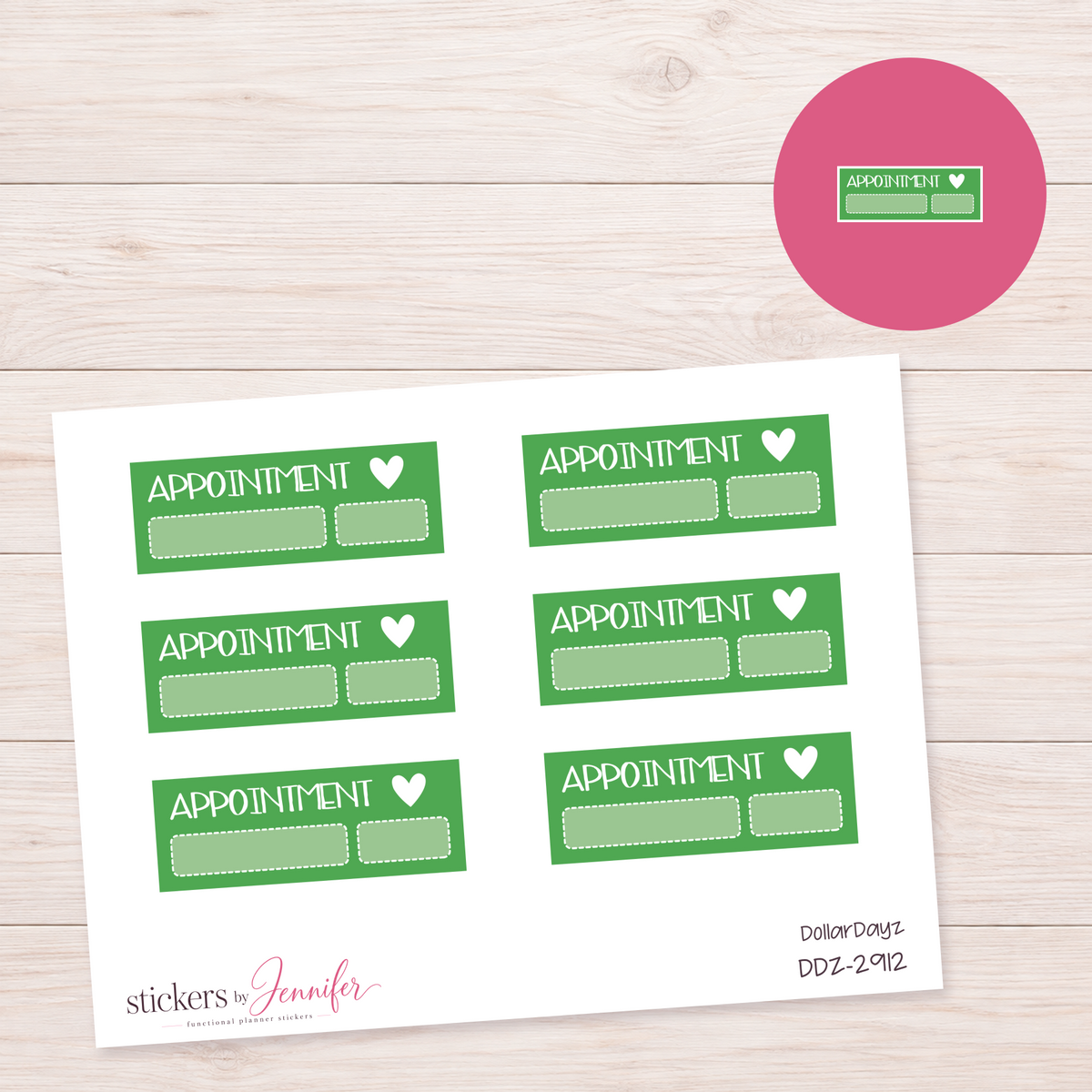 Green Appointment Label Planner Stickers | DDZ-2912
