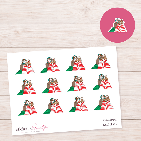 Striped Pajama Cocoa Time Planner Stickers | DDZ-2931