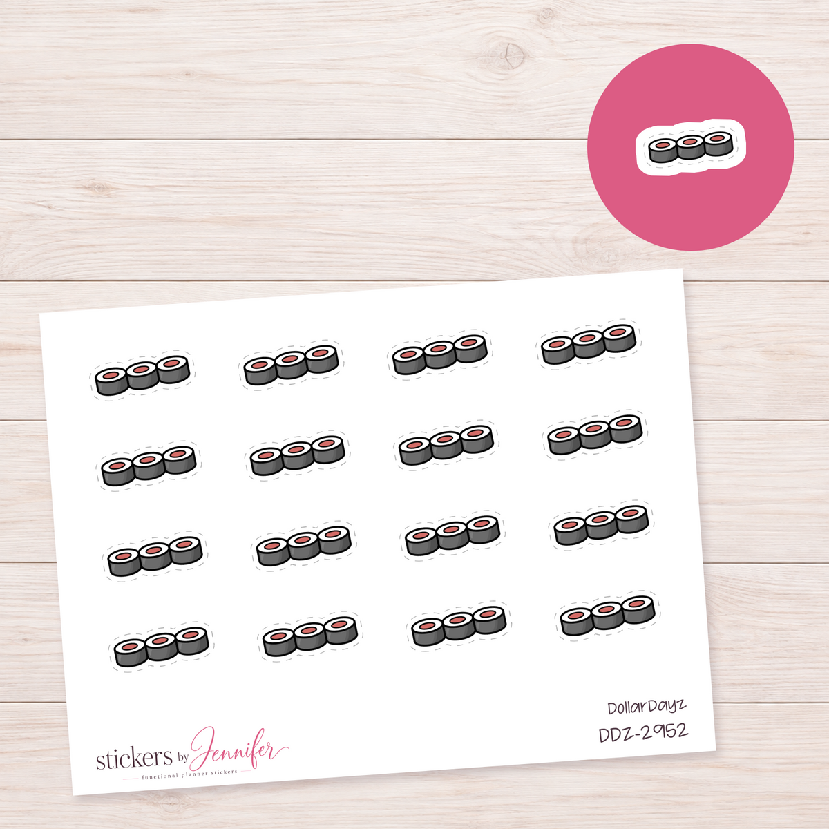 Sushi Roll Doodle Planner Stickers | DDZ-2952