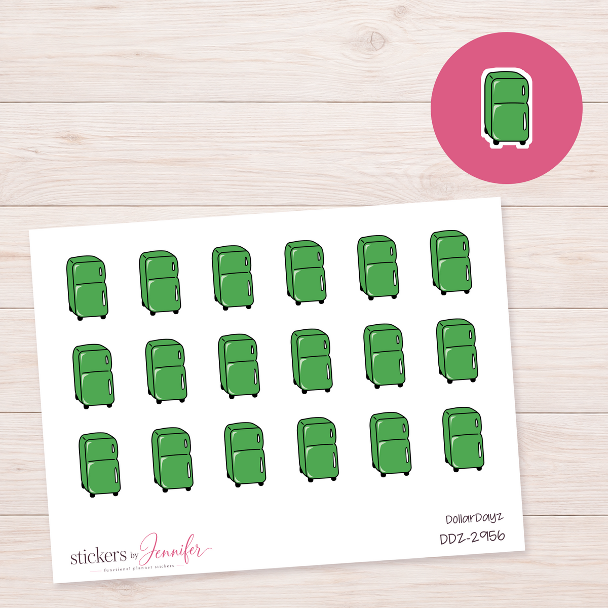 Bright Green Fridge Planner Stickers | DDZ-2956