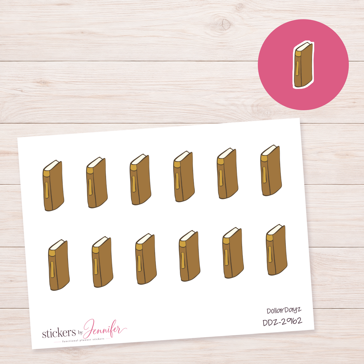 Brown Book Spine Planner Stickers | DDZ-2962