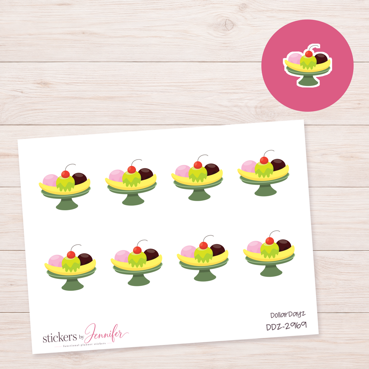 Banana Split Planner Stickers | DDZ-2969