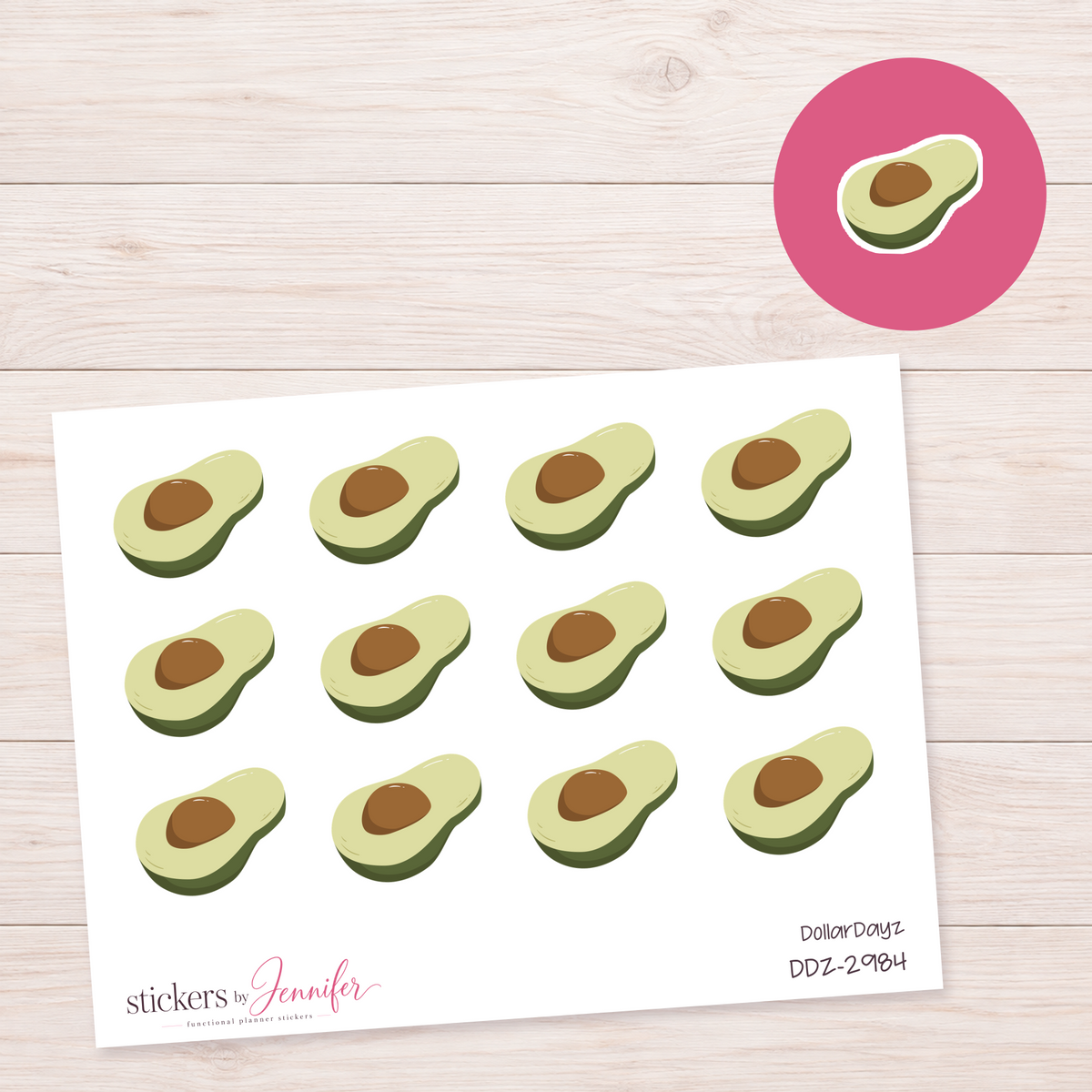 Avocado Half Planner Stickers | DDZ-2984