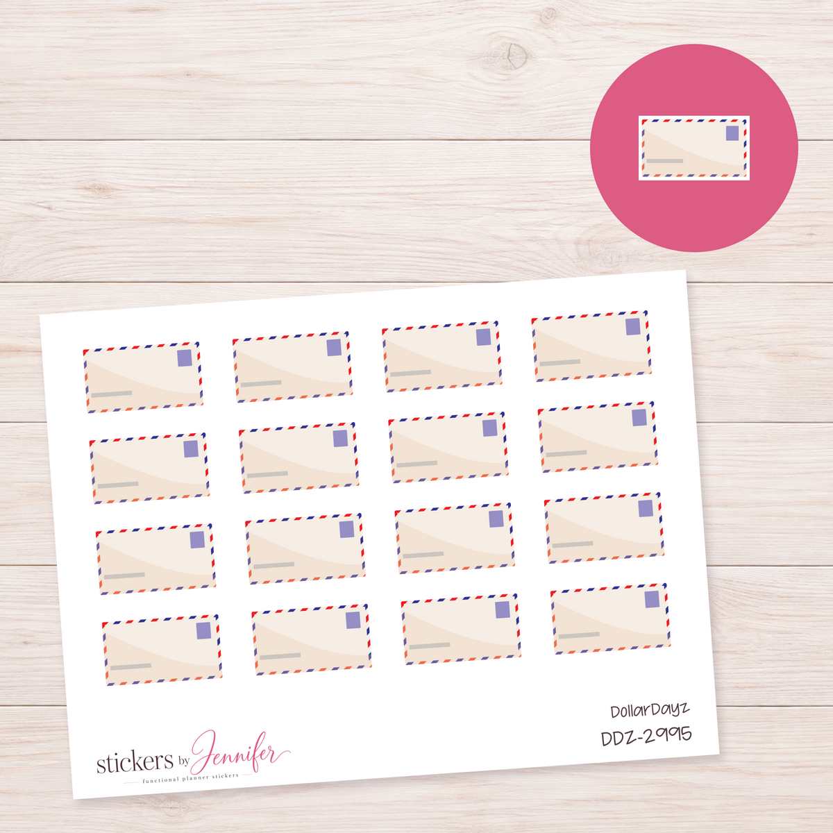 Airmail Envelope Planner Stickers | DDZ-2995