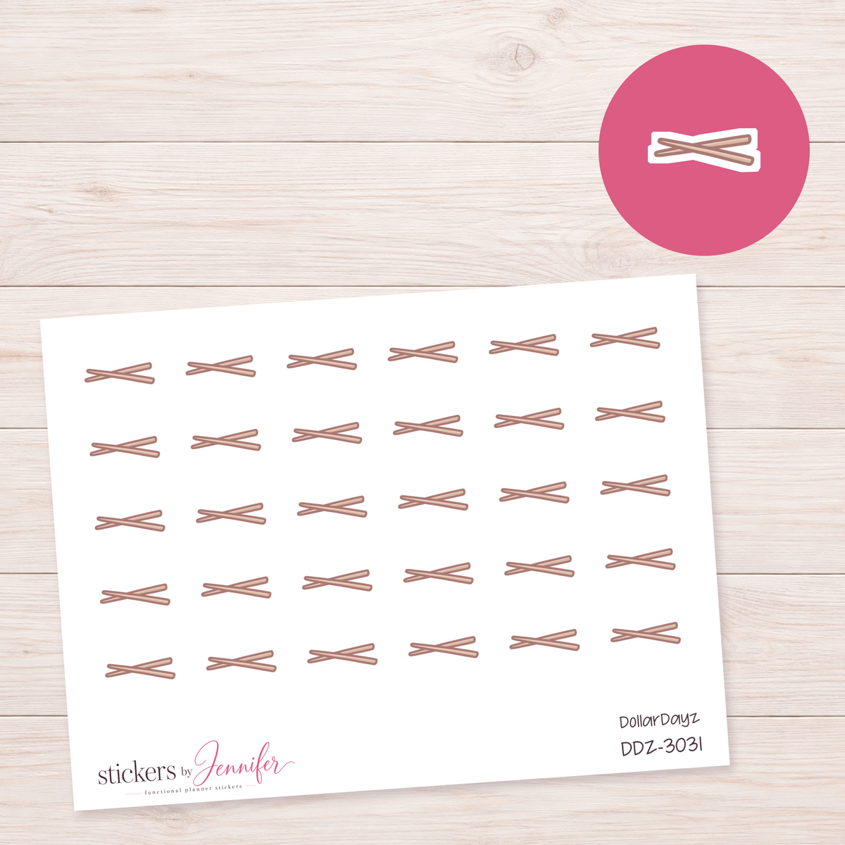 Crossed Chopsticks Planner Stickers | DDZ-3031