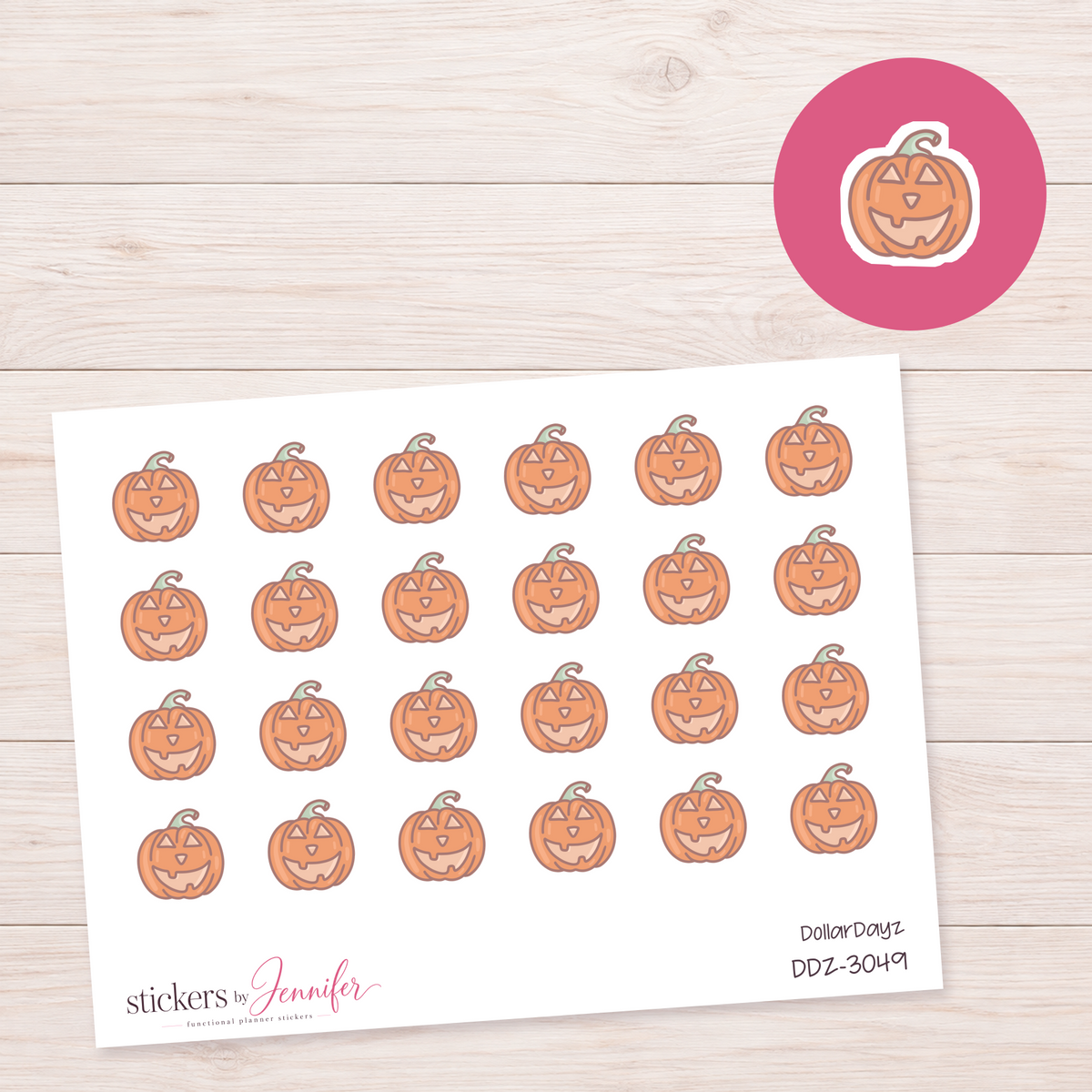 Jack-o-Lantern Planner Stickers | DDZ-3049