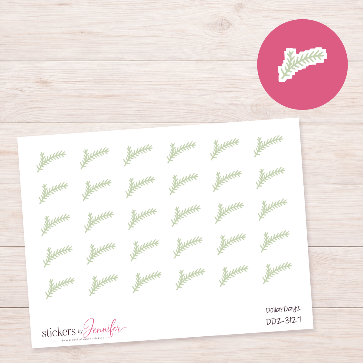 Evergreen Sprig Planner Stickers | DDZ-3127