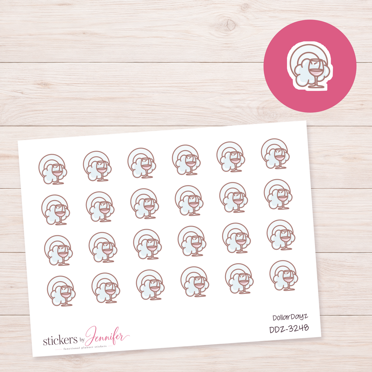 Dishwashing Plate and Glass Planner Stickers | DDZ-3248
