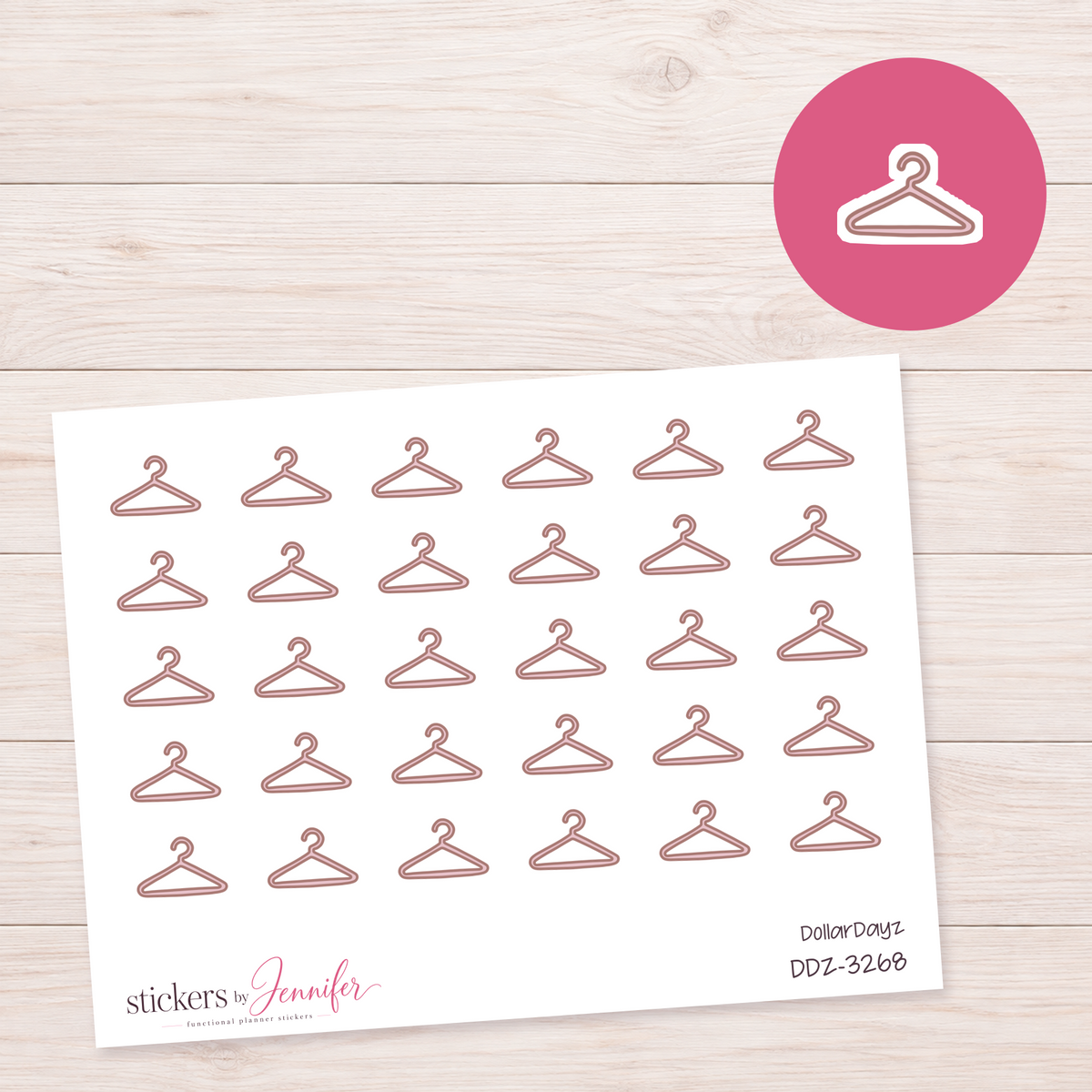 Single Clothes Hanger Planner Stickers | DDZ-3268