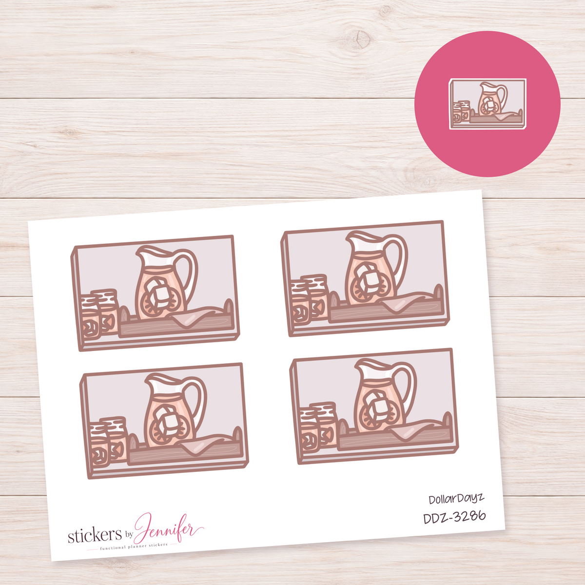 Summer Drinks Scene Box Planner Stickers | DDZ-3286