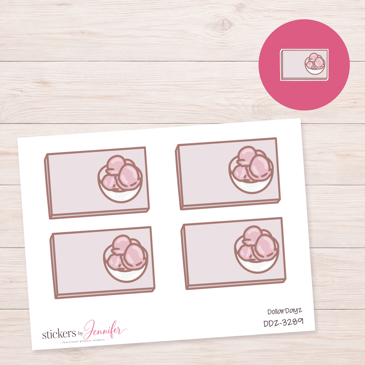 Ice Cream Note Box Planner Stickers | DDZ-3289