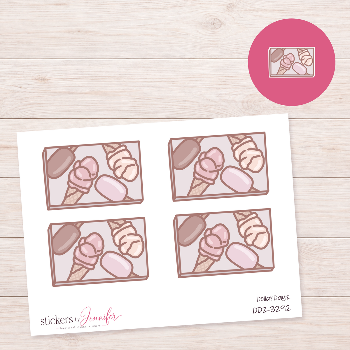 Frozen Treats Flatlay Box Planner Stickers | DDZ-3292