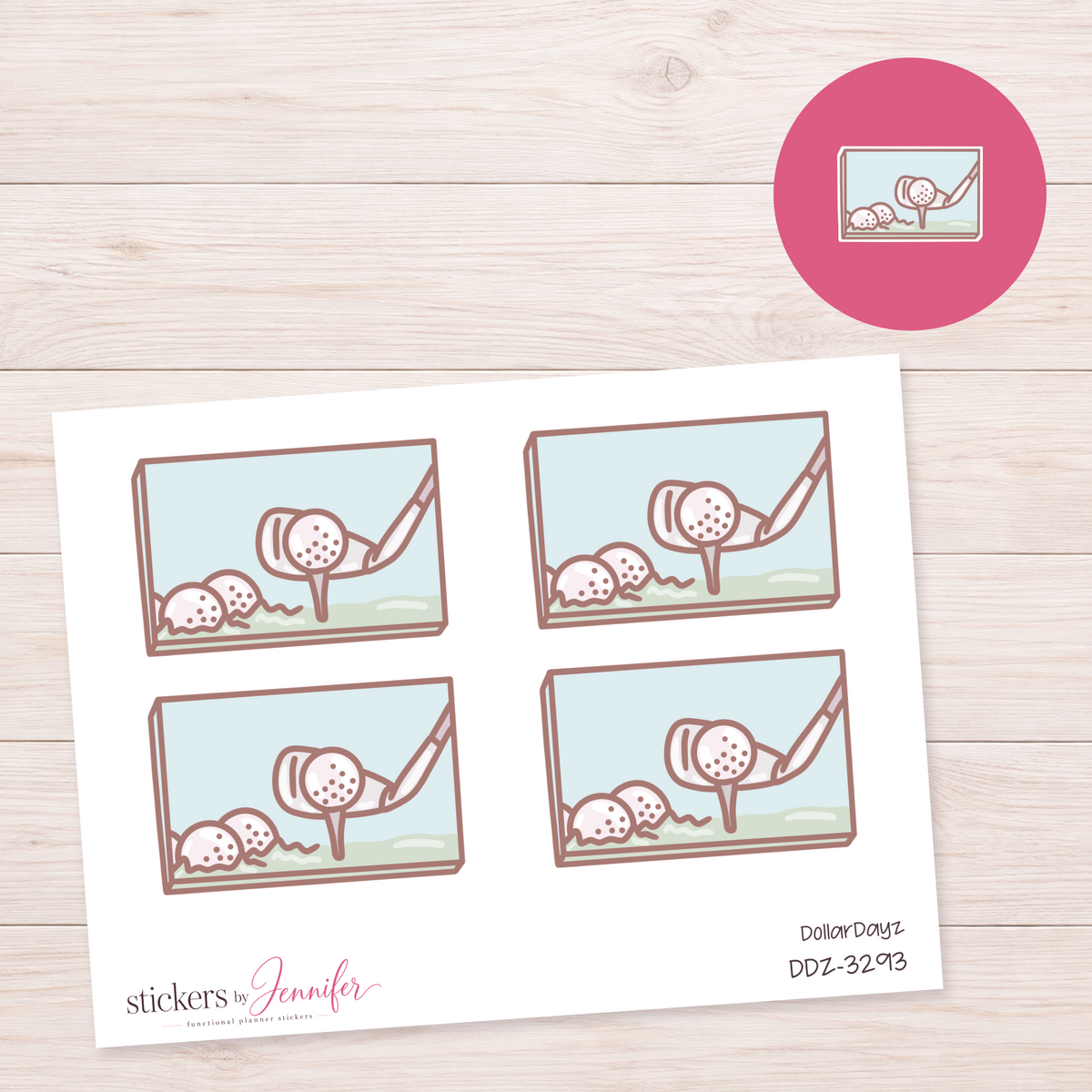 Golf Scene Box Planner Stickers | DDZ-3293