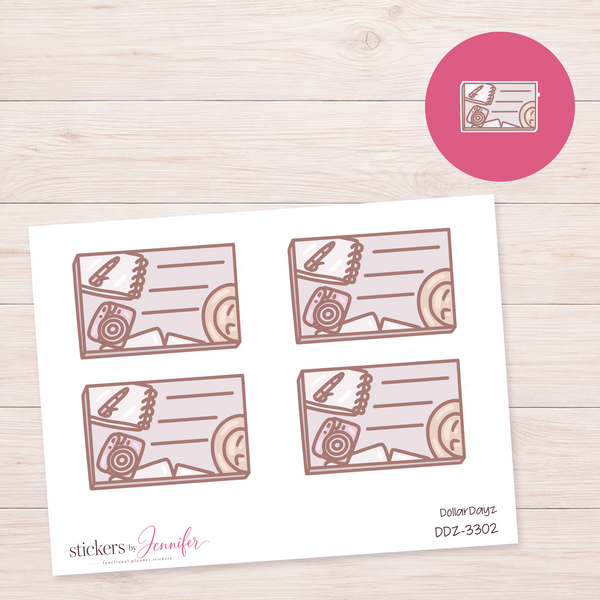 Travel Journal Lined Box Planner Stickers | DDZ-3302