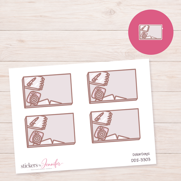 Travel Journal Note Box Planner Stickers | DDZ-3303