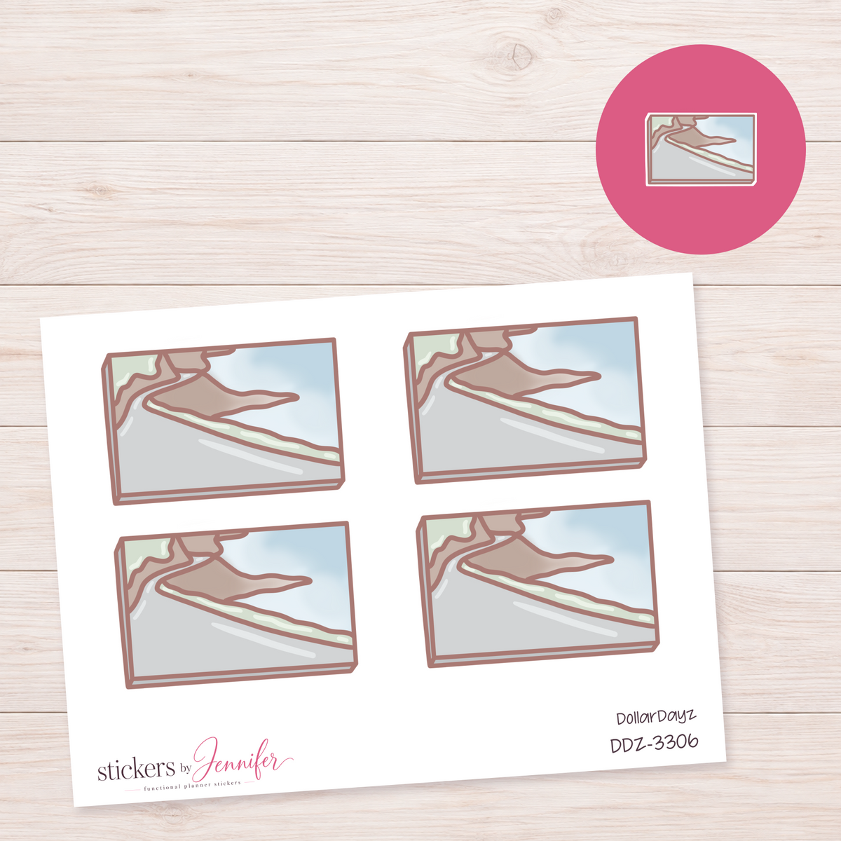 Scenic Road Box Planner Stickers | DDZ-3306