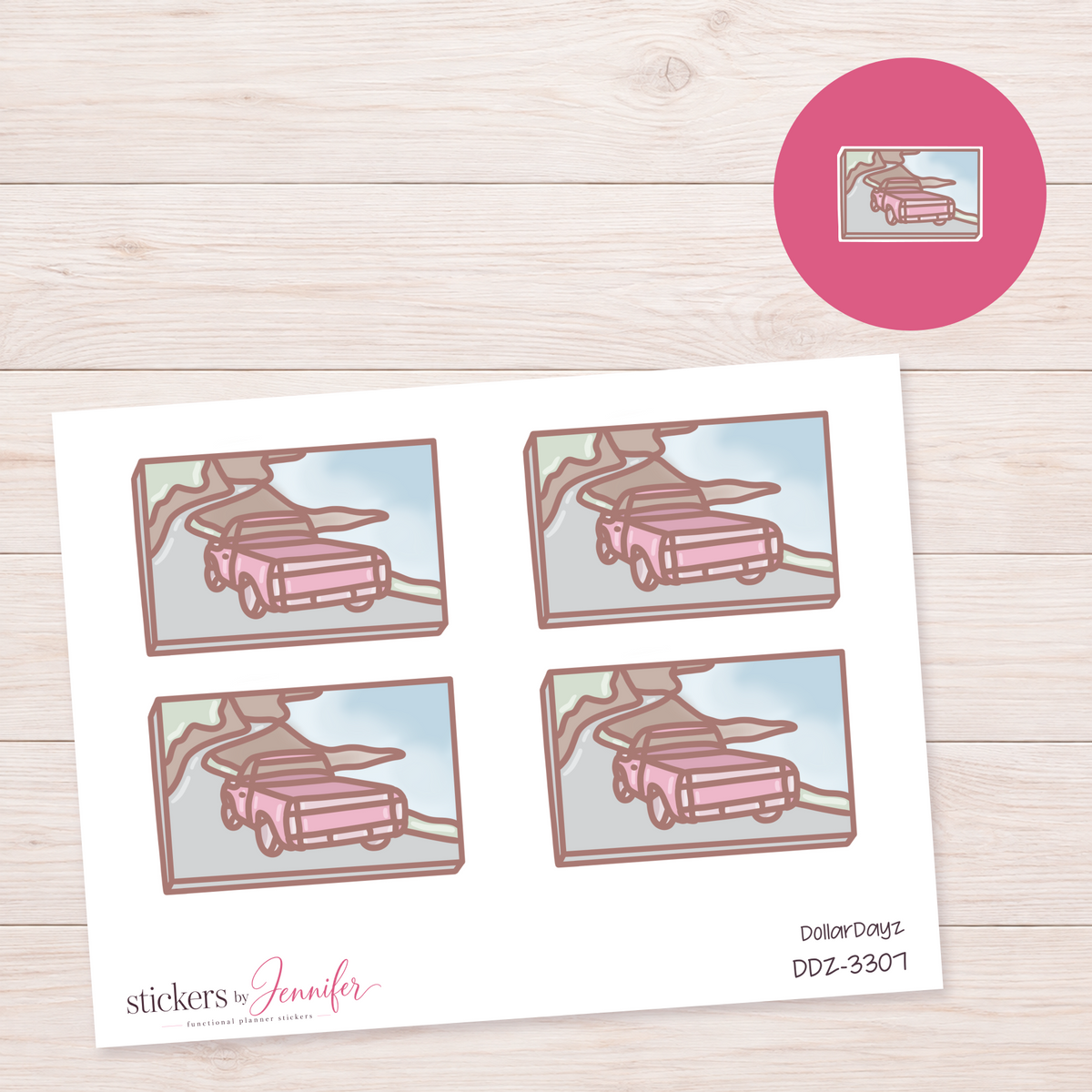 Road Trip Car Scene Box Planner Stickers | DDZ-3307